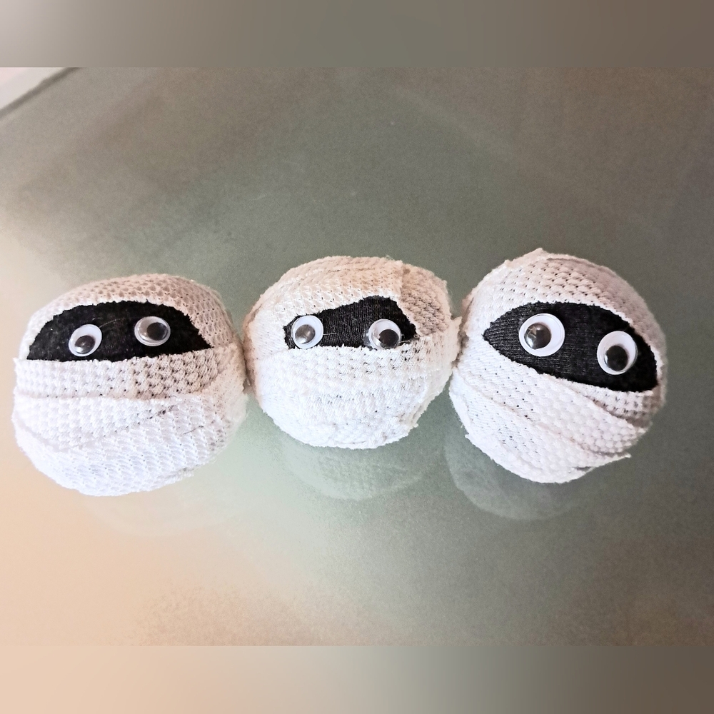 3 Mummy Heads 6" Around   Handmade